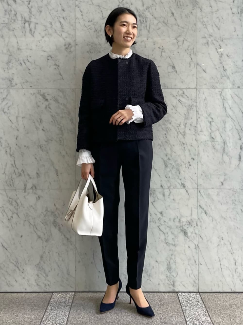 BALLSEY（ボールジィ）の「ミックスヤーンツイード ノーカラー