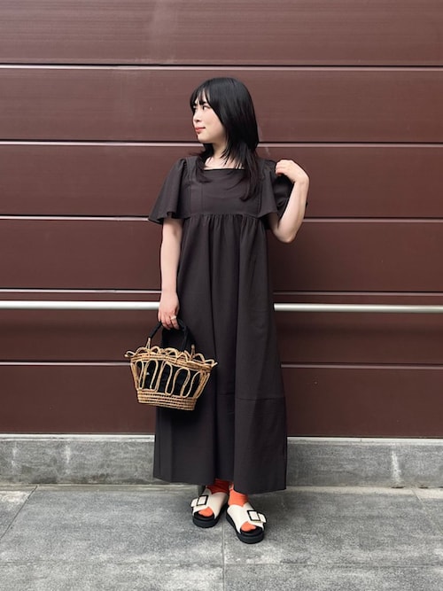 SHIPS any:〈洗濯機可能〉ミニサッカー スクエアネック フレア