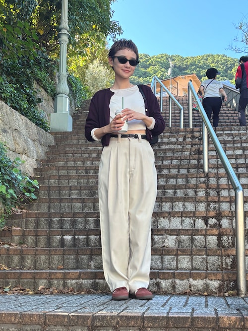 6 カーディガン 「6(ROKU)」ウール クロップド カーディガン