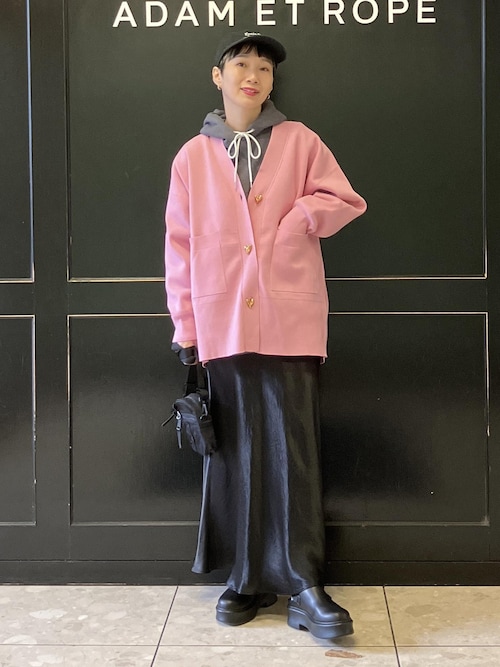 サステナブル】ハートボタンミドルカーディガン（カーディガン/ボレロ