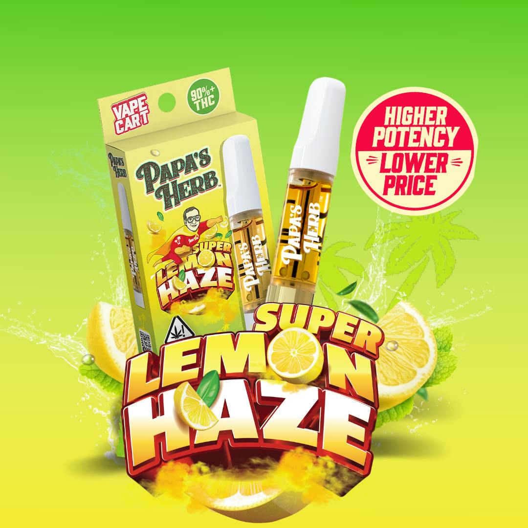 Super Lemon Haze (1g) Vape Cartridge - Papa's Herb
