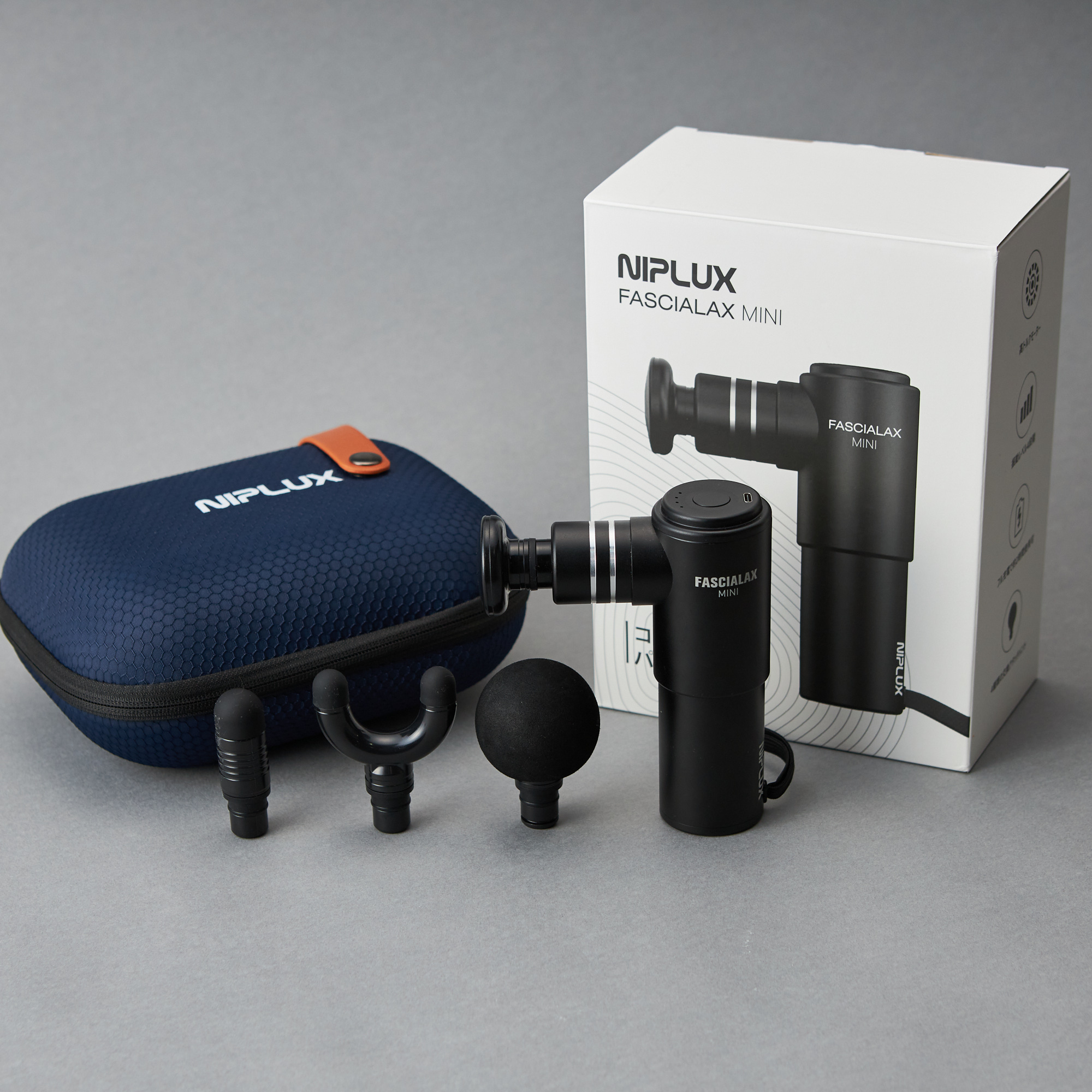 値下げ！TV放映で人気NIPLUX FASCIALAX MINI筋膜リリースガン niplux_np-fx20b-nb