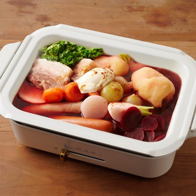 BRUNO コンパクトホットプレート 限定色コーラルピンク 専用深鍋レシピ
