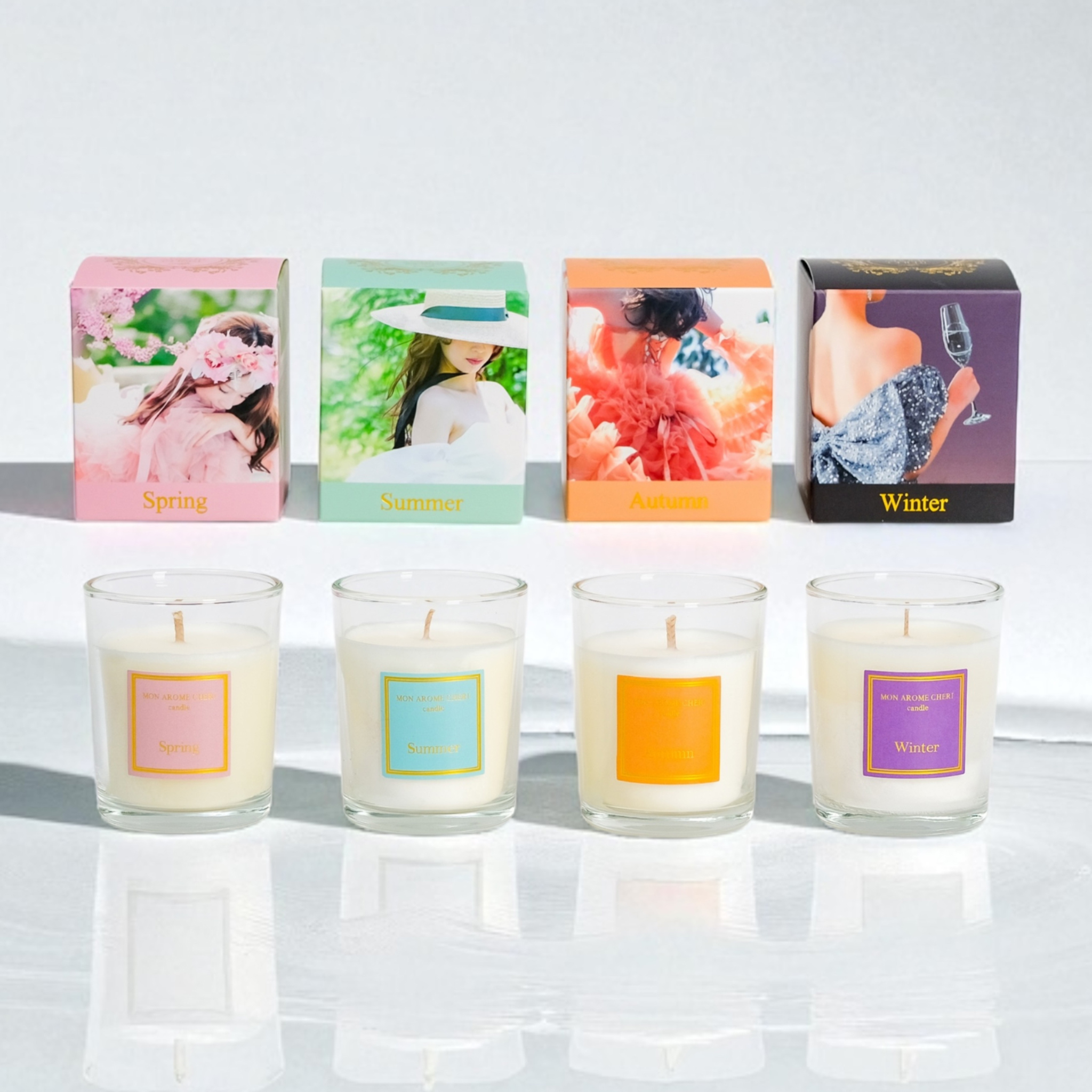 四季アロマキャンドル4個SET | MON AROME CHERI candle（モナローム