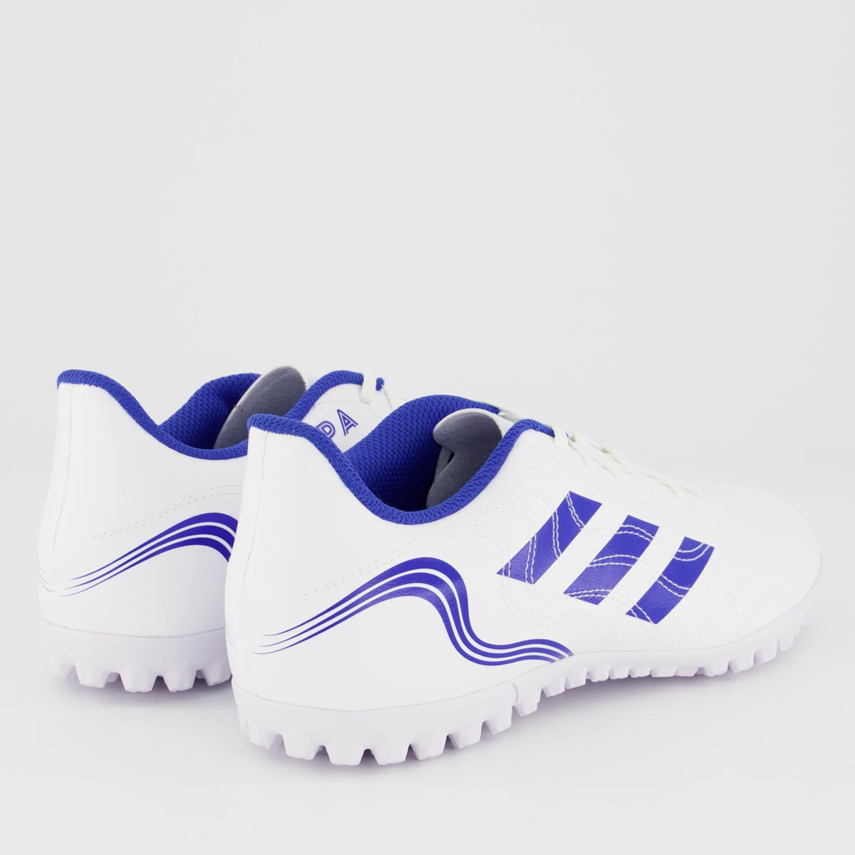 Chuteira Adidas Copa 21.4 TF Society Branca e Azul - FutFanatics