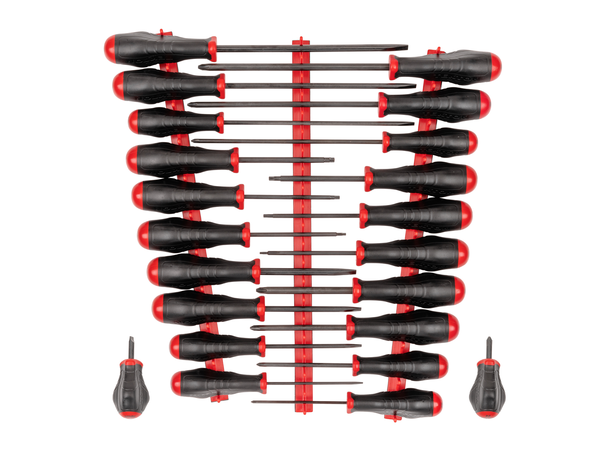 22-Piece High-Torque Screwdriver Set (Red Rails) | TEKTON