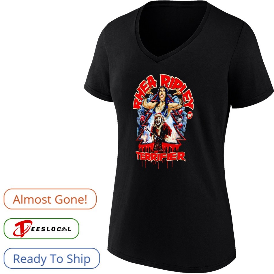 Rhea Ripley WWE terrifier Christmas shirt, hoodie, sweater, long