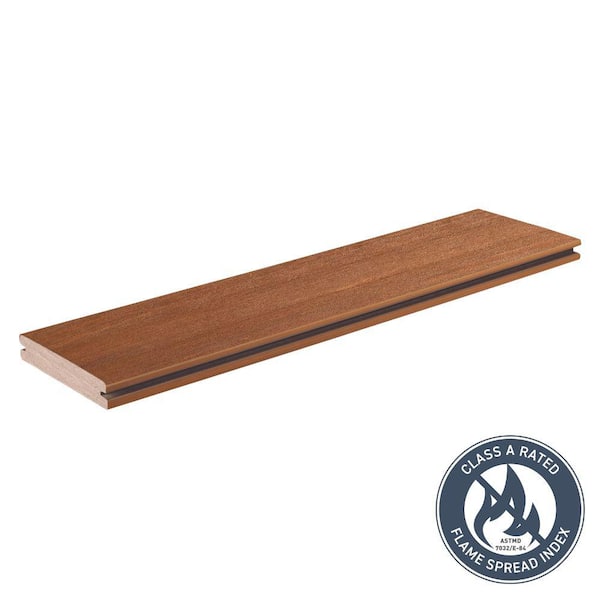 TimberTech Advanced PVC Vintage 5/4 in. x 6 in. x 16 ft. Grooved