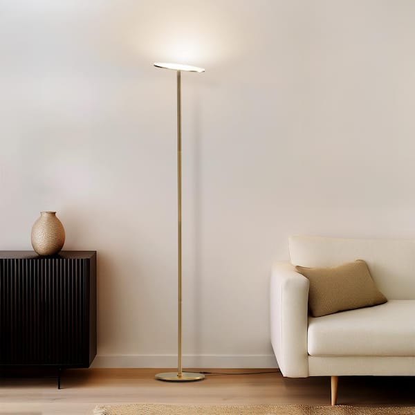 Brightech Sky 63 in. Antique Brass Industrial 1-Light Dimmable LED