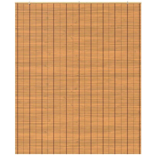 RED LANTERN Oriental Furniture Burnt Bamboo Cordless Window Shade