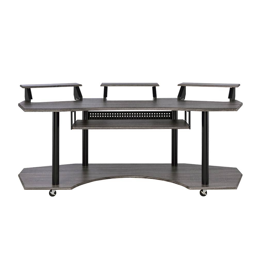 Acme Furniture Eleazar 40 in. Curve Black Oak Metal Music