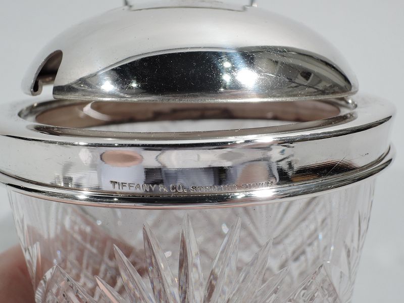 Tiffany Old-Fashioned Sterling Silver and Glass Double Jam Jar