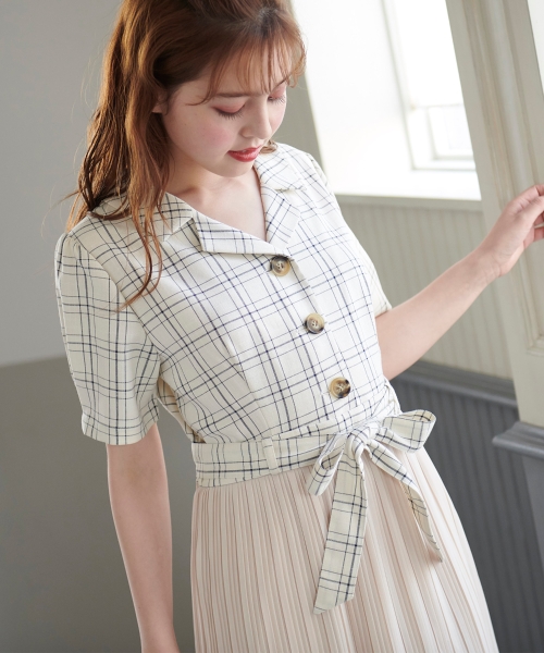 シャツ×プリーツワンピース/MAJESTIC LEGON(マジェスティックレゴン