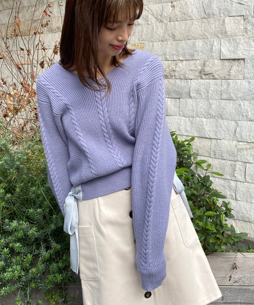 サイドリボンショートニット/MAJESTIC LEGON(マジェスティックレゴン