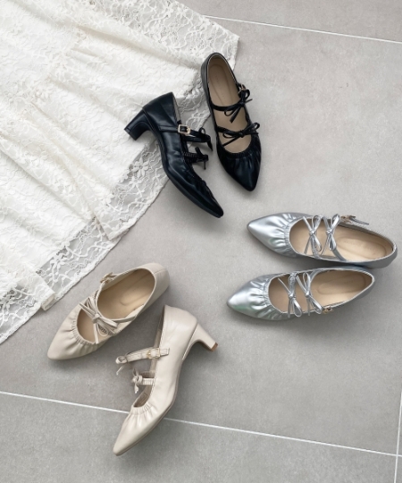 ダブルリボンギャザーパンプス/MAJESTIC LEGON(マジェスティックレゴン