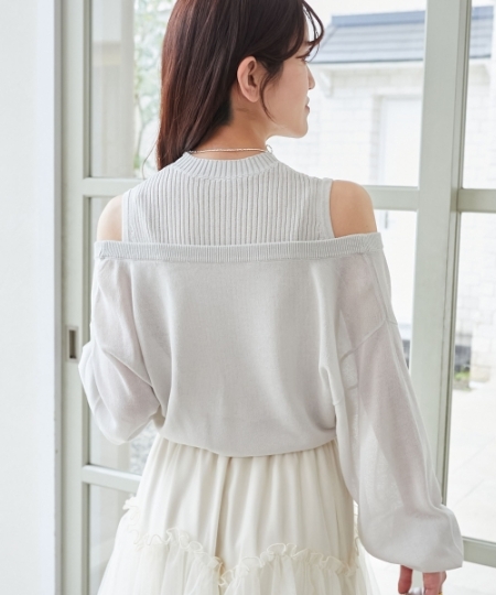 レイヤード風ボタンニット/MAJESTIC LEGON(マジェスティックレゴン