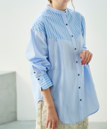 クレイジーパターンストライプシャツ/le.coeur blanc(ルクールブラン