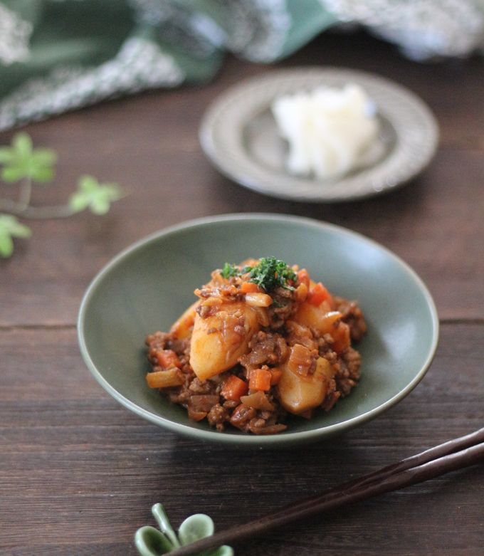 圧力鍋で時短♬挽肉の韓国風肉じゃが by まろんかふぇ 【クックパッド