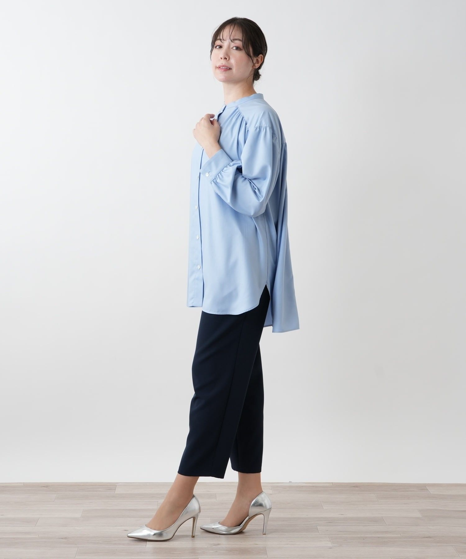 店舗人気】【ウォッシャブル】ギャザーブラウス【プラス企画