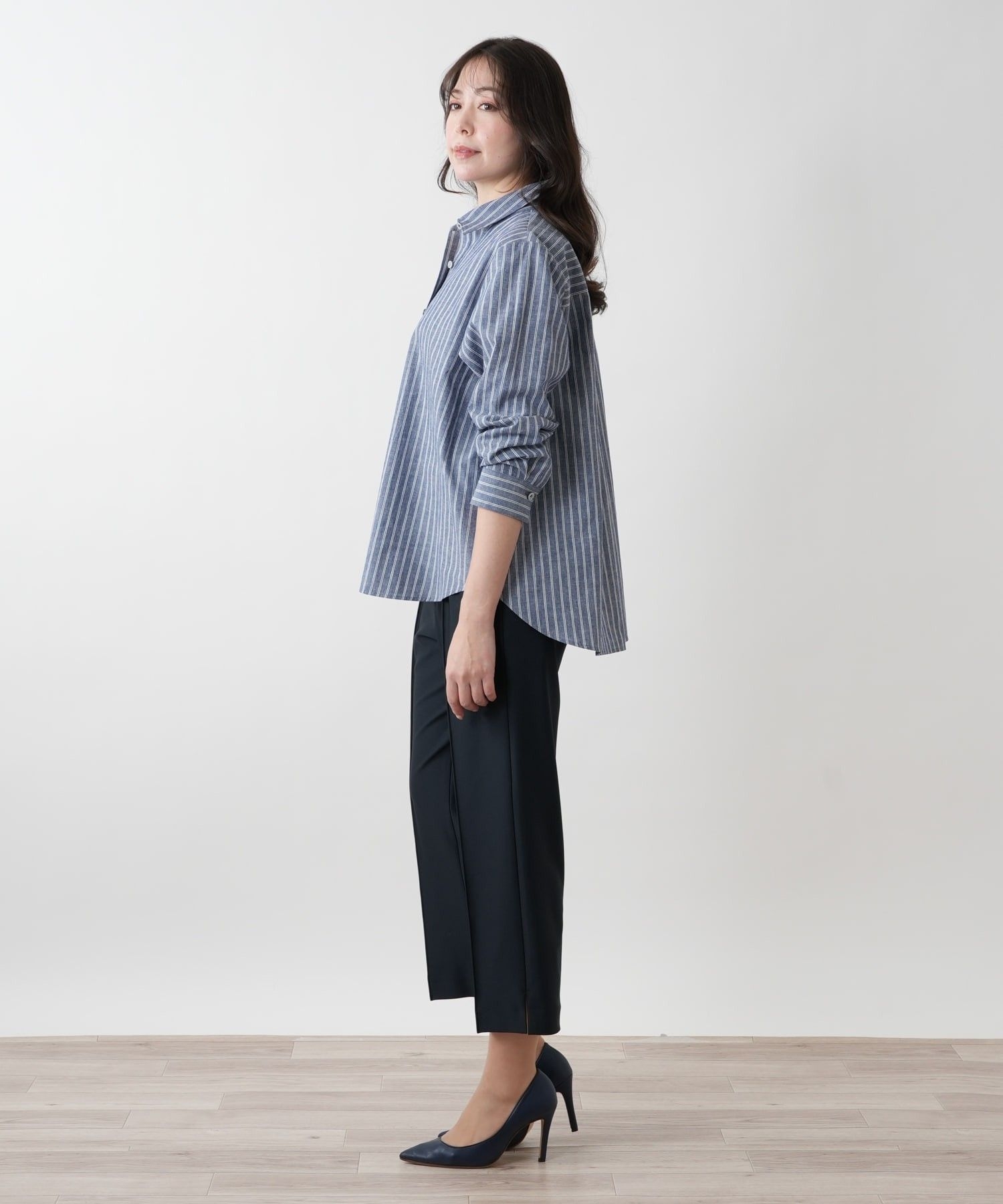 ウォッシャブル】ストライプシャツ【プラス企画】|レリアン プラス