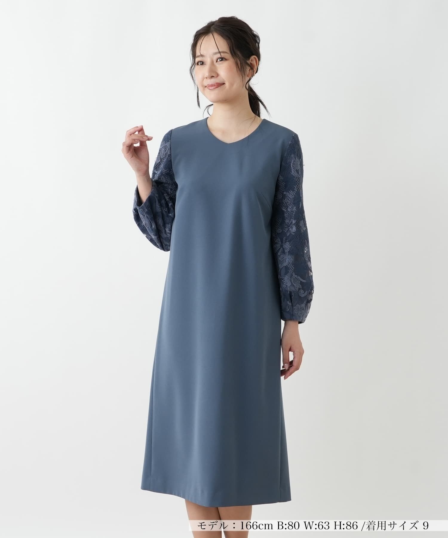 スリーブ切替ワンピース【Leilian WHITE LABEL】|レリアン | レリアン