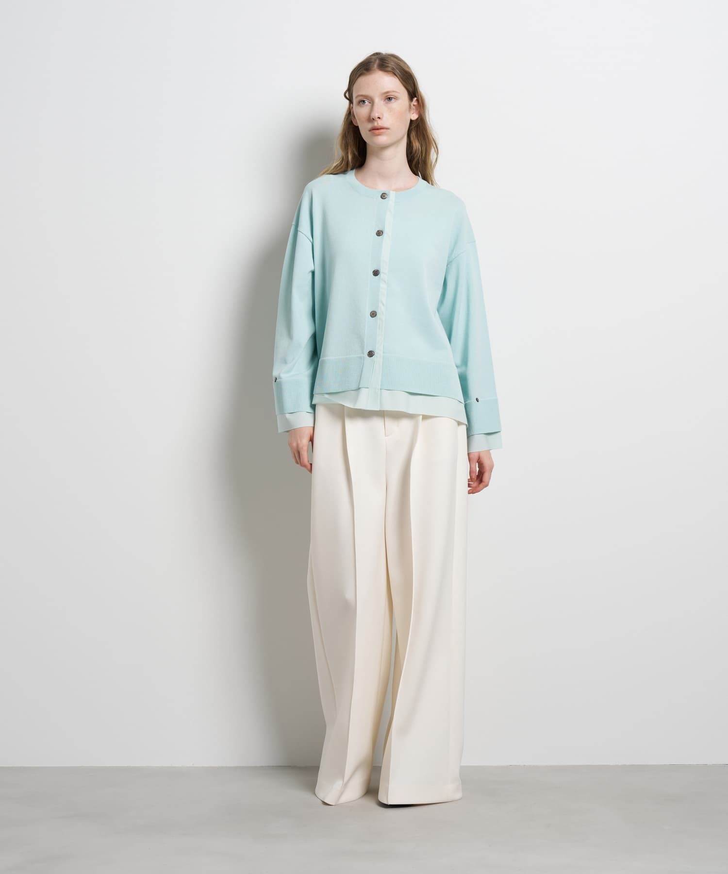 シャツトリムニットコンビカーディガン|LANVIN en Bleu | LANVIN en