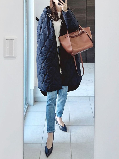 再入荷！【撥水・防汚加工】美シルエット3wayキルティングフードコート