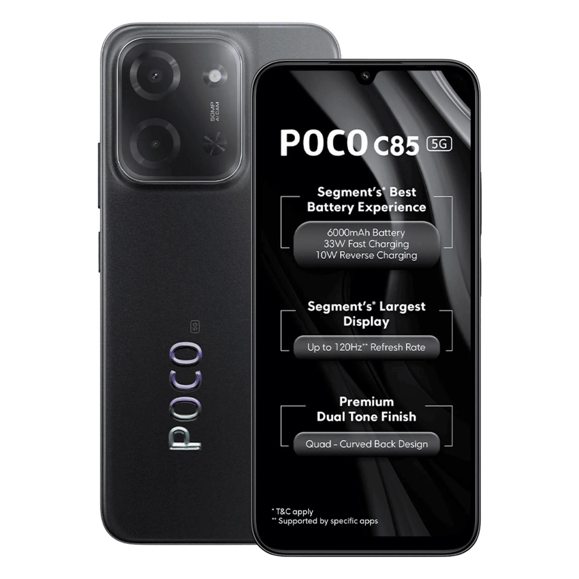 Save Big on Poco C85 5G Smartphone (Power Black) | 8GB-128GB