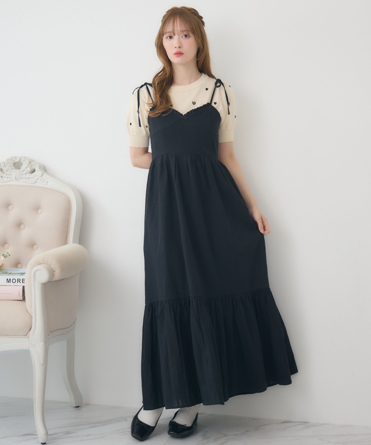 肩リボンレースキャミOP|ems excite | RETRO GIRL ONLINE STORE レトロ