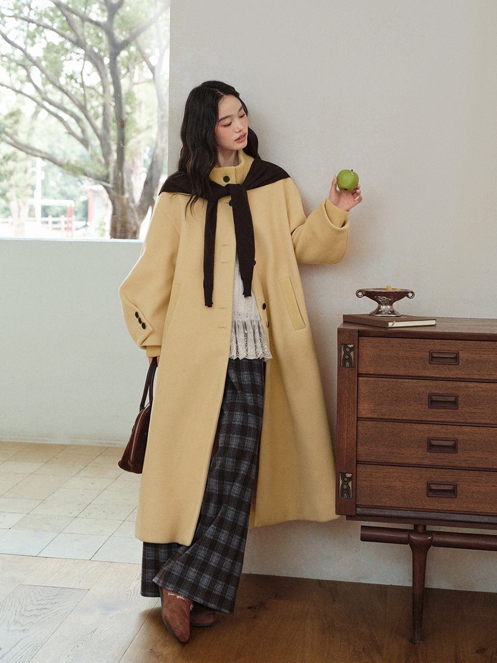 ファンネルネックウールブレンドコート – KUOSE.com