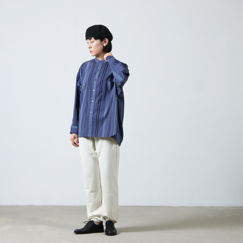 TICCA (ティッカ) ノーカラースクエアビッグシャツ stripe