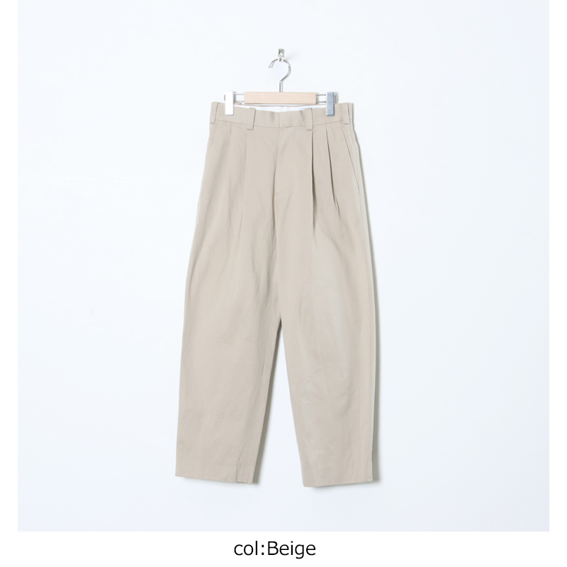 YAECA (ヤエカ) CHINO CLOTH PANTS TWO TUCK TAPERED / チノクロス