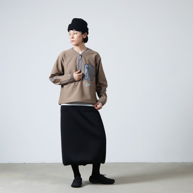 and wander (アンドワンダー) light fleece pullover / ライトフリース