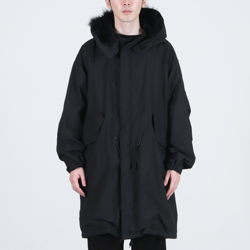 COMOLI (コモリ) コットンナイロン ミリタリーフーデッドコート