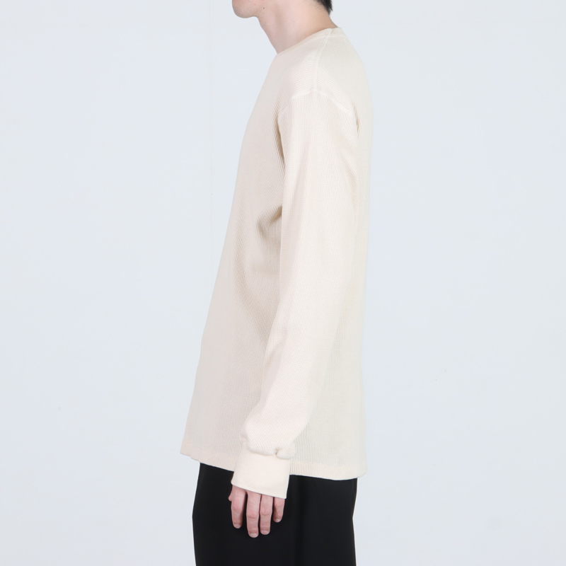 COMOLI (コモリ) コットンカシミヤ ワッフル長袖クルー