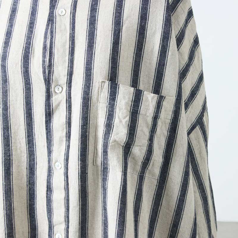 ICHI Antiquites (イチアンティークス) リネンコットンストライプシャツ