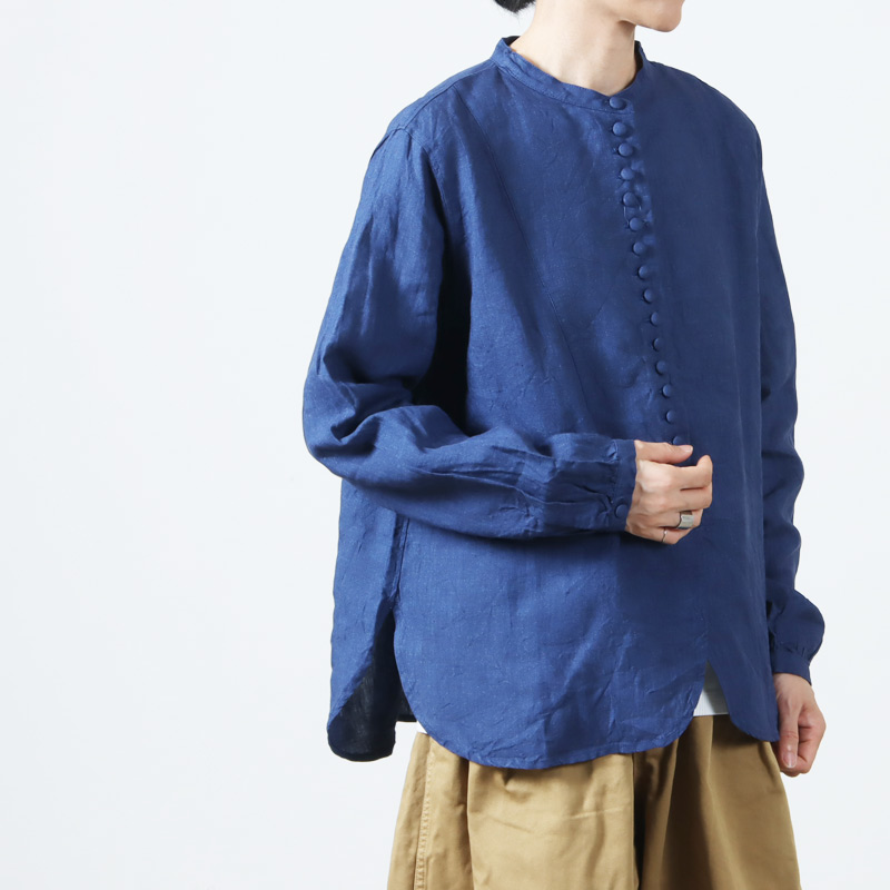 ICHI Antiquites (イチアンティークス) INDIGO LINEN シャツ