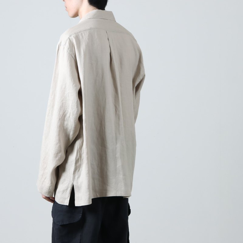 MARKAWARE (マーカウェア) HEMP SHIRTING OPEN COLLAR SHIRT L/S