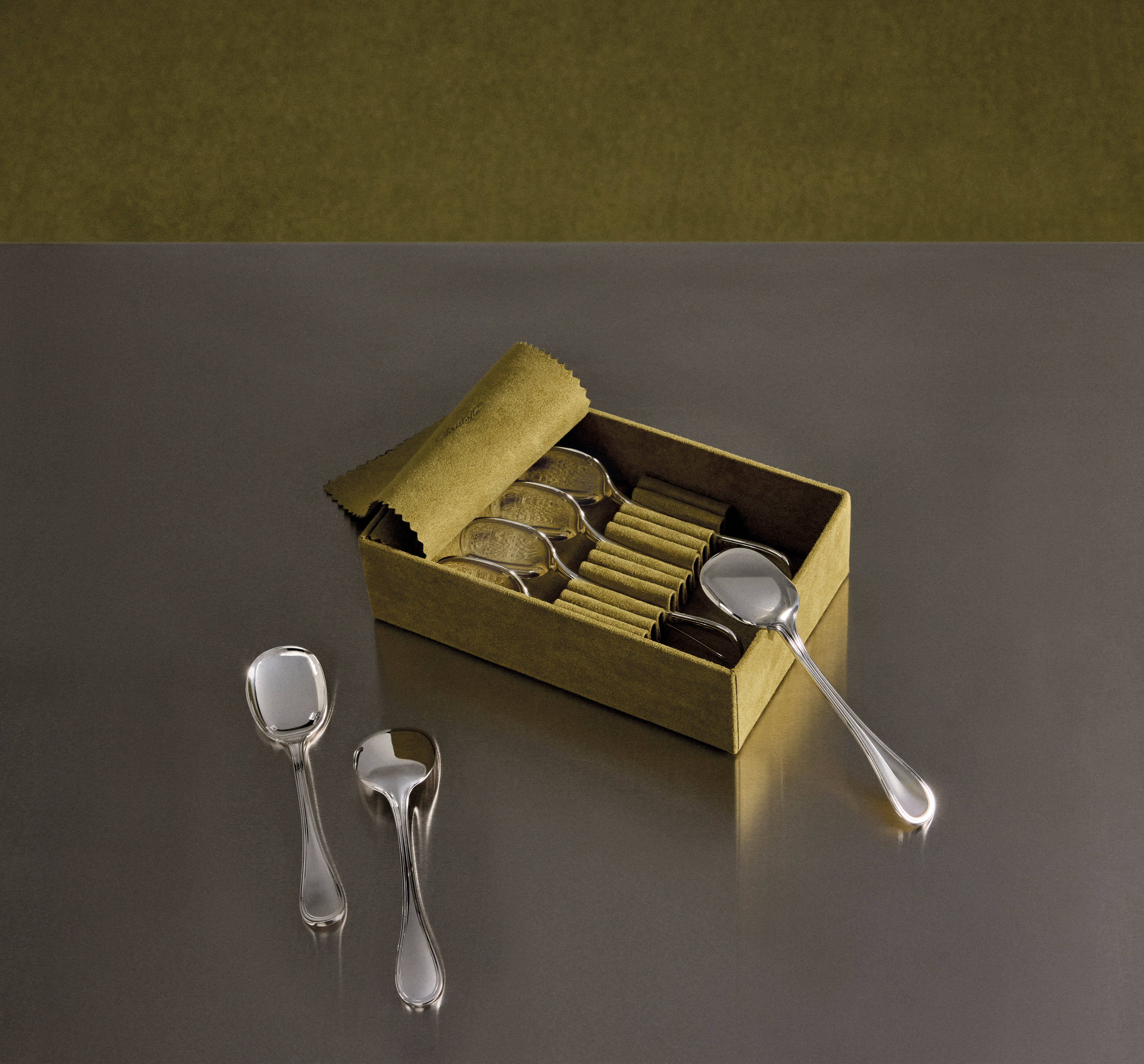 アイスクリームスプーンセット 4ピース シルバーコーティング