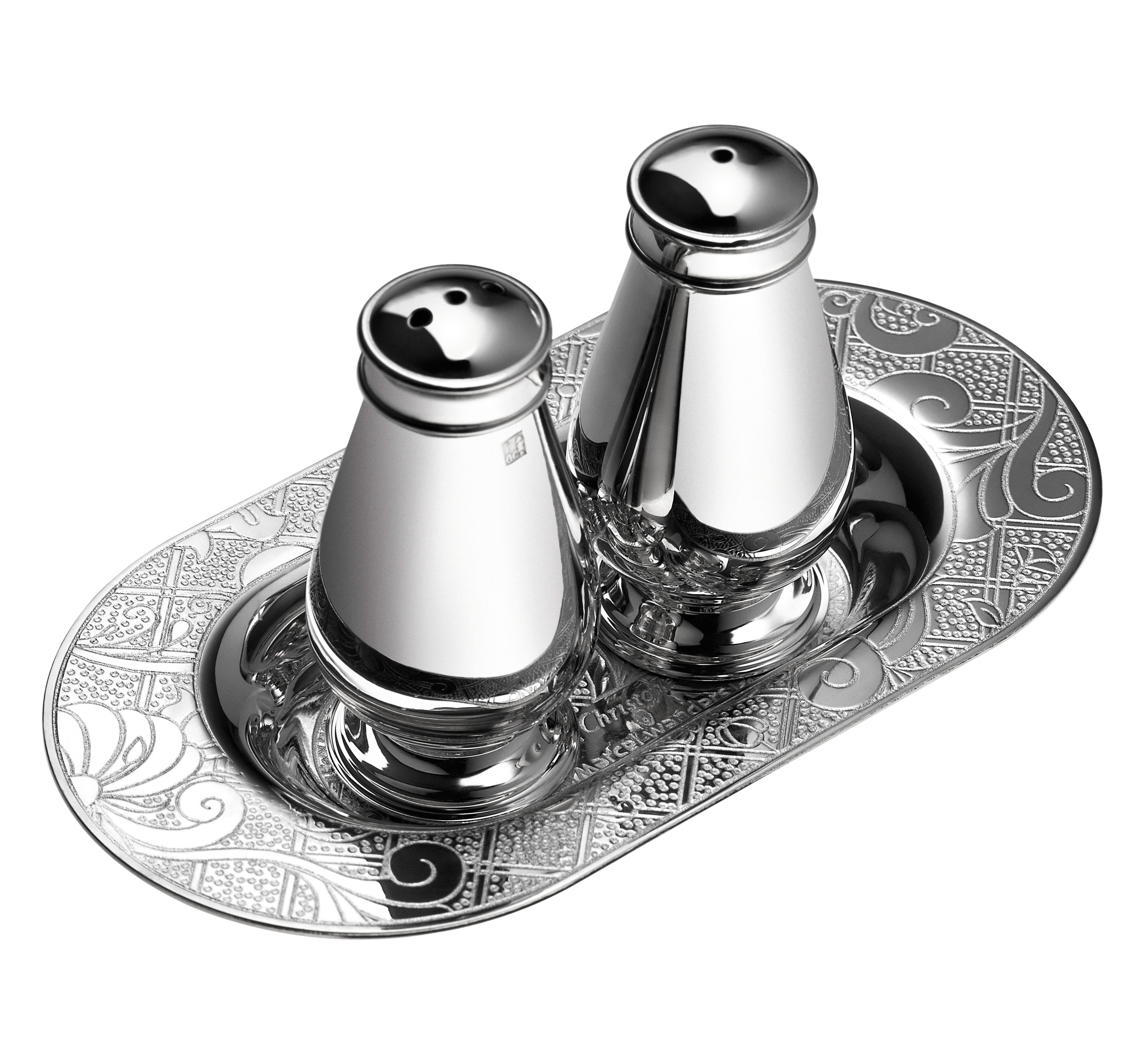 Salt and pepper shaker set Jardin d'Eden Silver plated