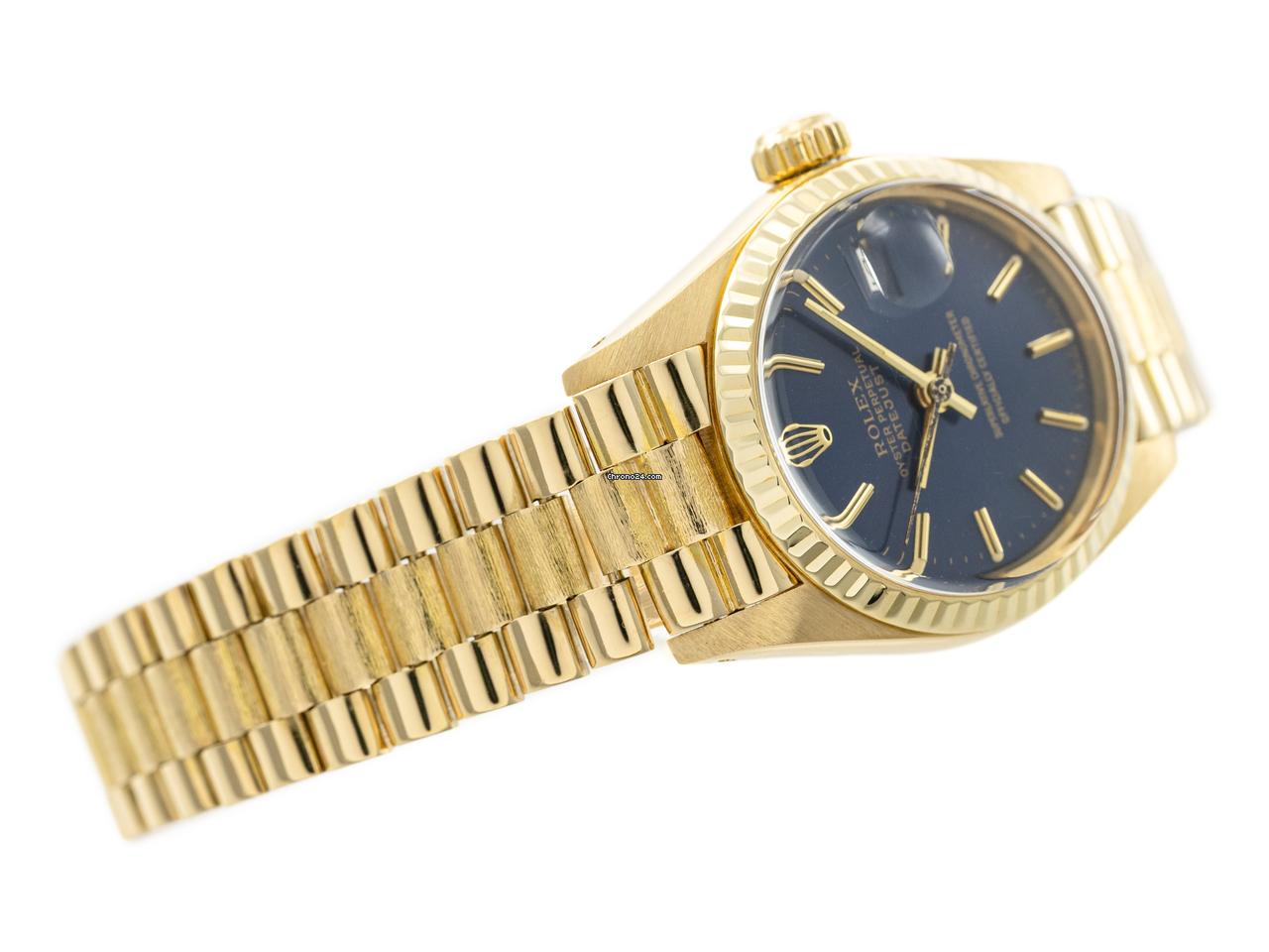 Vendesi Rolex Lady-Datejust 18k Yellow Gold Blue Dial c. 1977 26