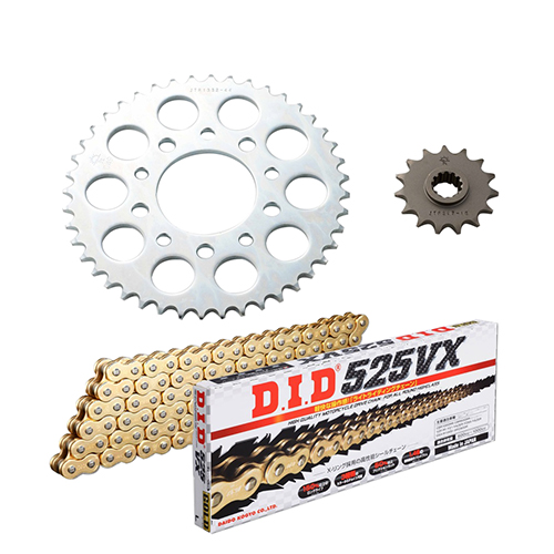 チェーン&前後スプロケット ゴールド 3点交換セット CB400SF(99-01/04