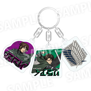 進撃の巨人 3連アクリルキーホルダー エレン＆ミカサ＆アルミン