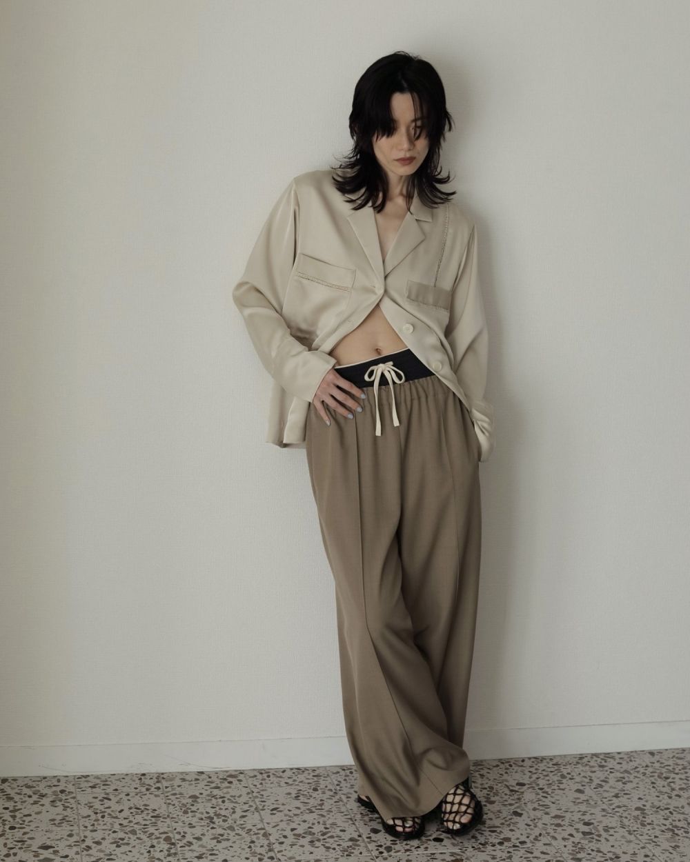 ànuke online store（アンヌーク） / Satin Tailored ShirtsSatin