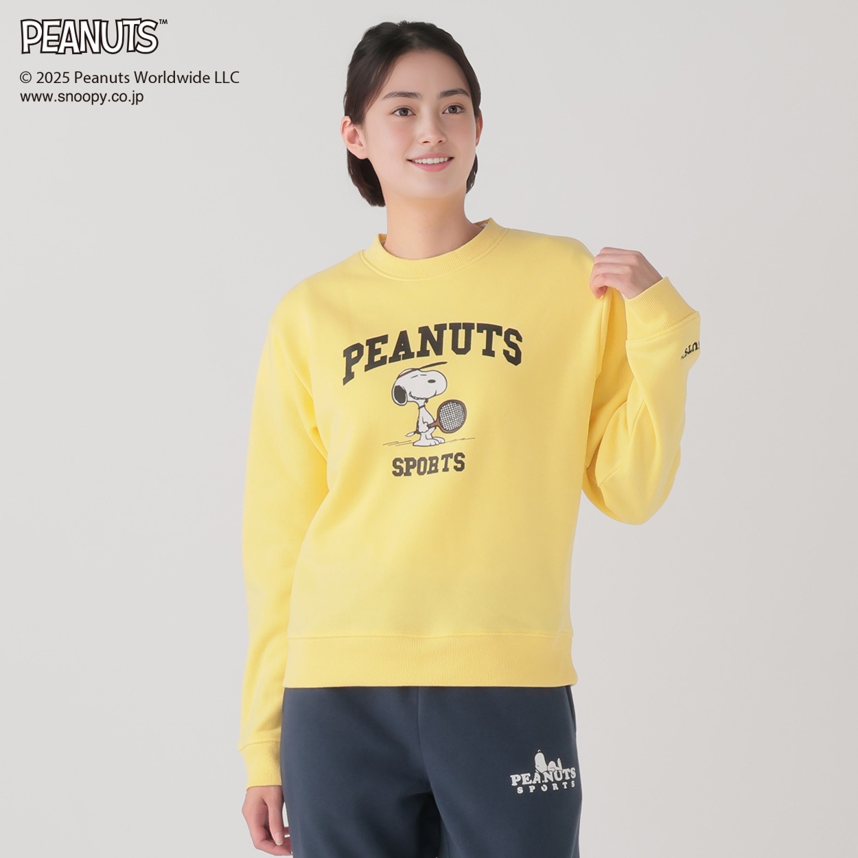 PEANUTS SPORTS 裏起毛クルーネックスウェット スヌーピー レディス