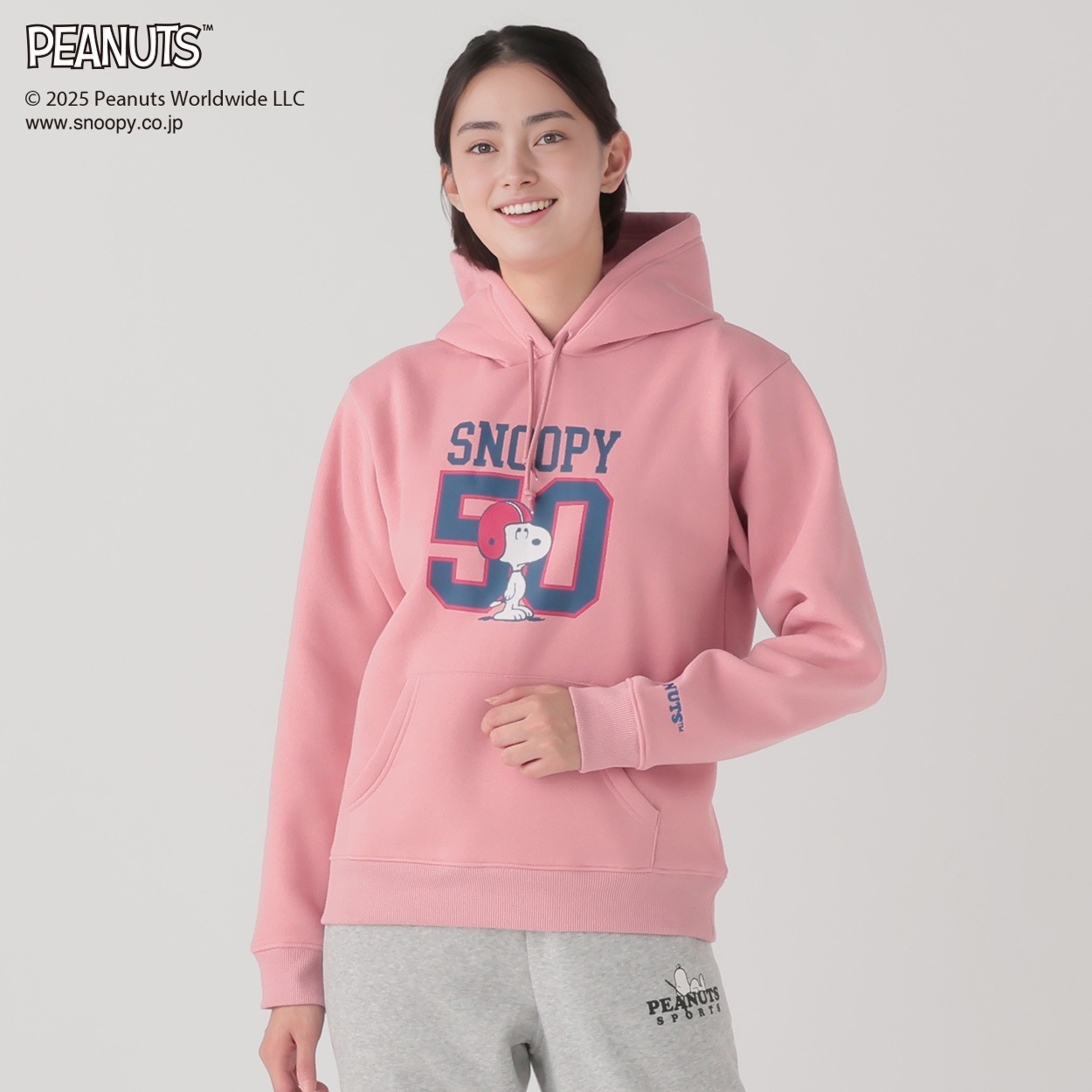 PEANUTS SPORTS 裏起毛フーディー スヌーピー レディス | イオン