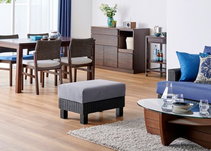 シン・ソファ オットマンv02 (ラタン) ～幅650mm・奥行450mm・使い勝手