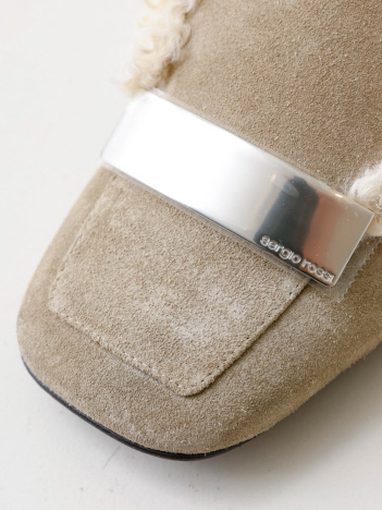 Sergio Rossi sr1 スエードスリッパ フェイクファー｜DESIGNWORKS