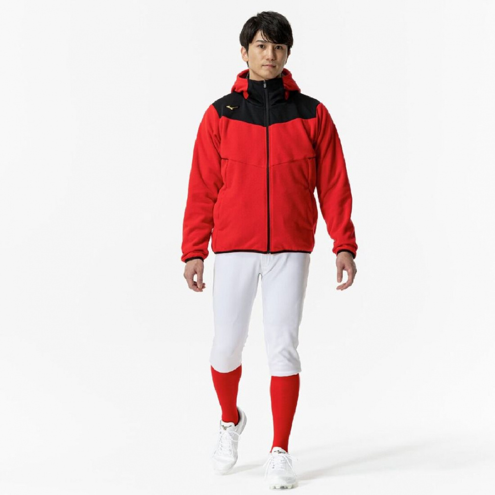ミズノ メンズ 野球 長袖ウインドブレーカー フリースフーディ(厚手