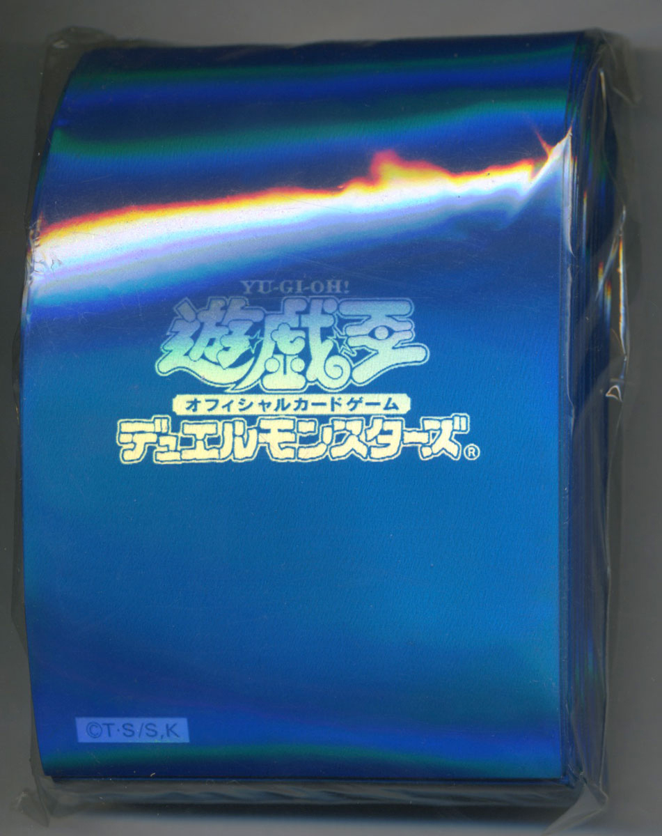 遊戯王 初期ロゴ メタリックブルー 青 スリーブ 未開封 50枚 遊戯王